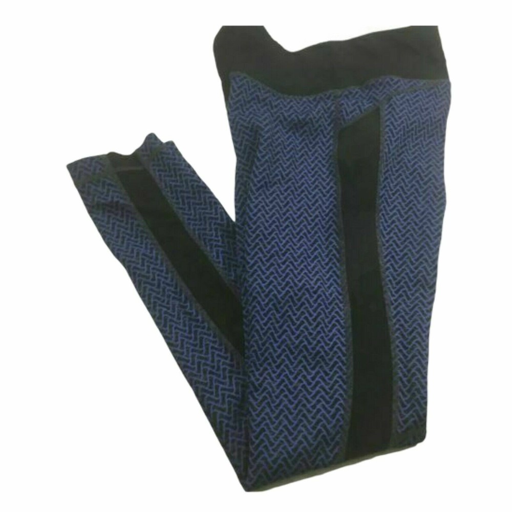 Kirkland Signature Leggings Ladies Small Jacquard Active Leggings Blue Wave EUC